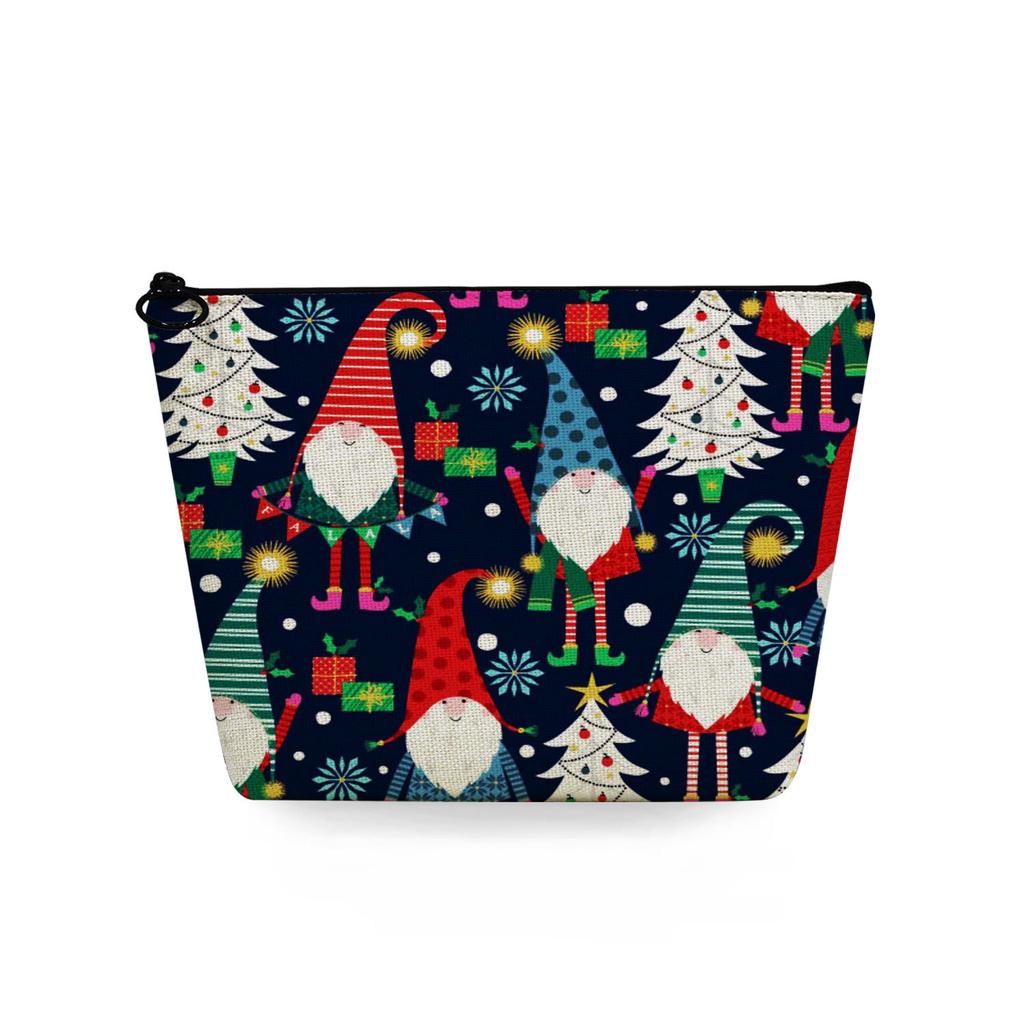 Women Christmas Snowman Print Cosmetic Bag Toiletries Organize Travel Storage Case  6367