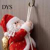Fabric Santa Claus Decorations Climbing Decoration, Christmas Tree Hanging Ornament Gift for Kids Adults with Rope Holiday Party, Indoor Home