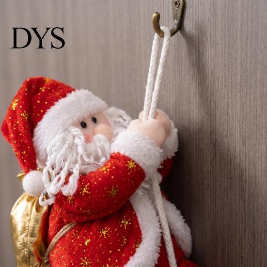 Fabric Santa Claus Decorations Climbing Decoration, Christmas Tree Hanging Ornament Gift for Kids Adults with Rope Holiday Party, Indoor Home