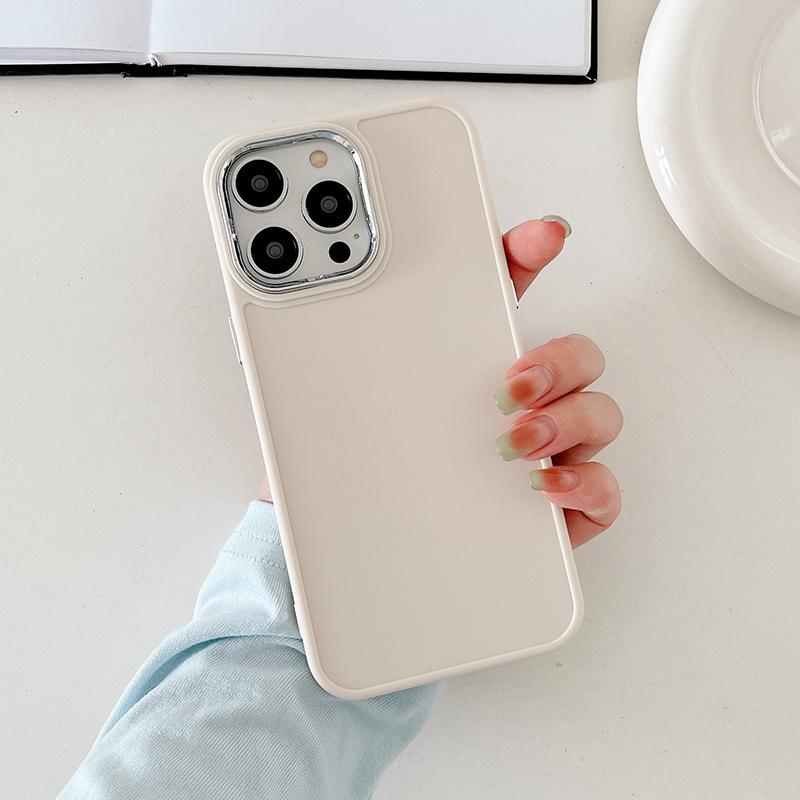 Applicable to Apple 17 mobile phone case, new electroplated photo frame 16pro personalized 15pro simple 11 anti-drop soft mobile phone case