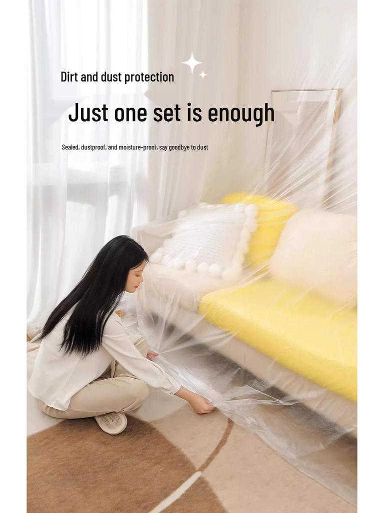 Dustproof Transparent Cover for Furniture Protection - Disposable Plastic Film
