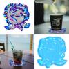 Silicone Resin Coaster Molds Holographic Cup Mat Epoxy Mold DIY Rose Flower Home Ornament Drink Mat Mold Craft Tool