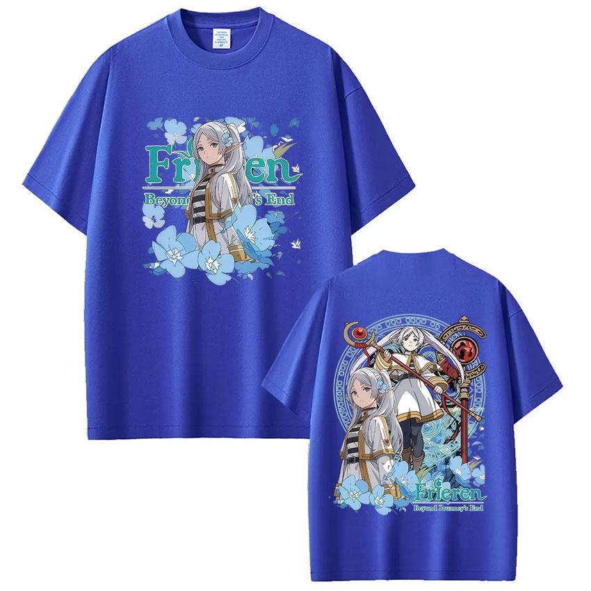 Anime Frieren Beyond Journeys End Frieren Graphic T Shirt Men Women Clothing Summer High Quality Cotton Short Sleeve Tshirt