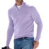 Men's Casual Classic Zipper High Neck Solid Color Slim Knitted Pullover
