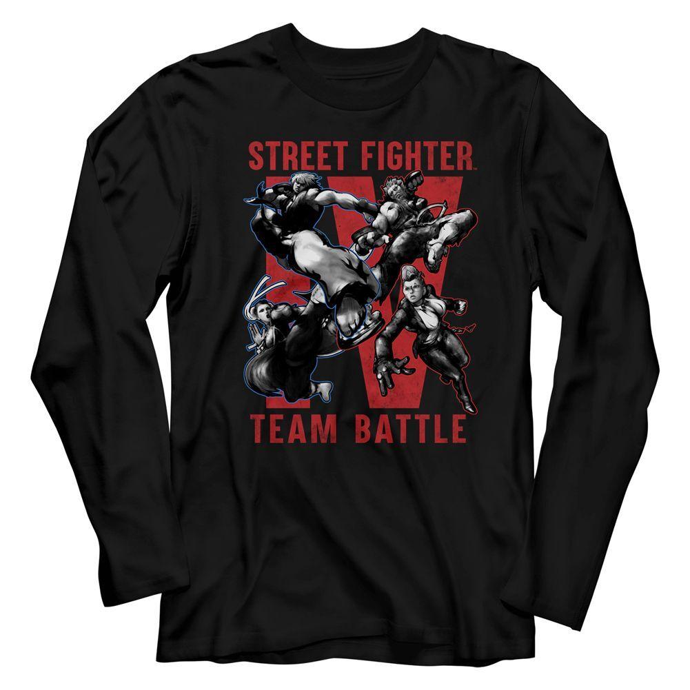 Street Fighter Team Battle Black L/S Gaming Shirt XL