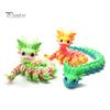Articulated Sensory Toys 3D Printed Dragon Fidget Toy, Cute Ornaments, Desk Kawaii Cherry Blossom Decor Stress Relief Toy for Adults, Fantasy