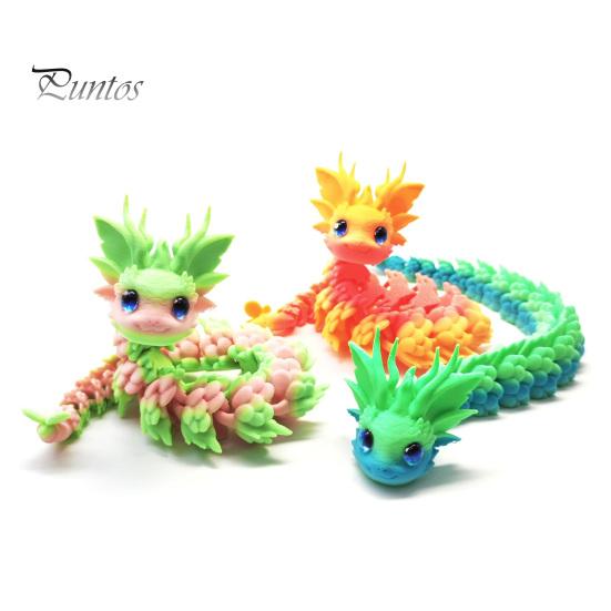Articulated Sensory Toys 3D Printed Dragon Fidget Toy, Cute Ornaments, Desk Kawaii Cherry Blossom Decor Stress Relief Toy for Adults, Fantasy