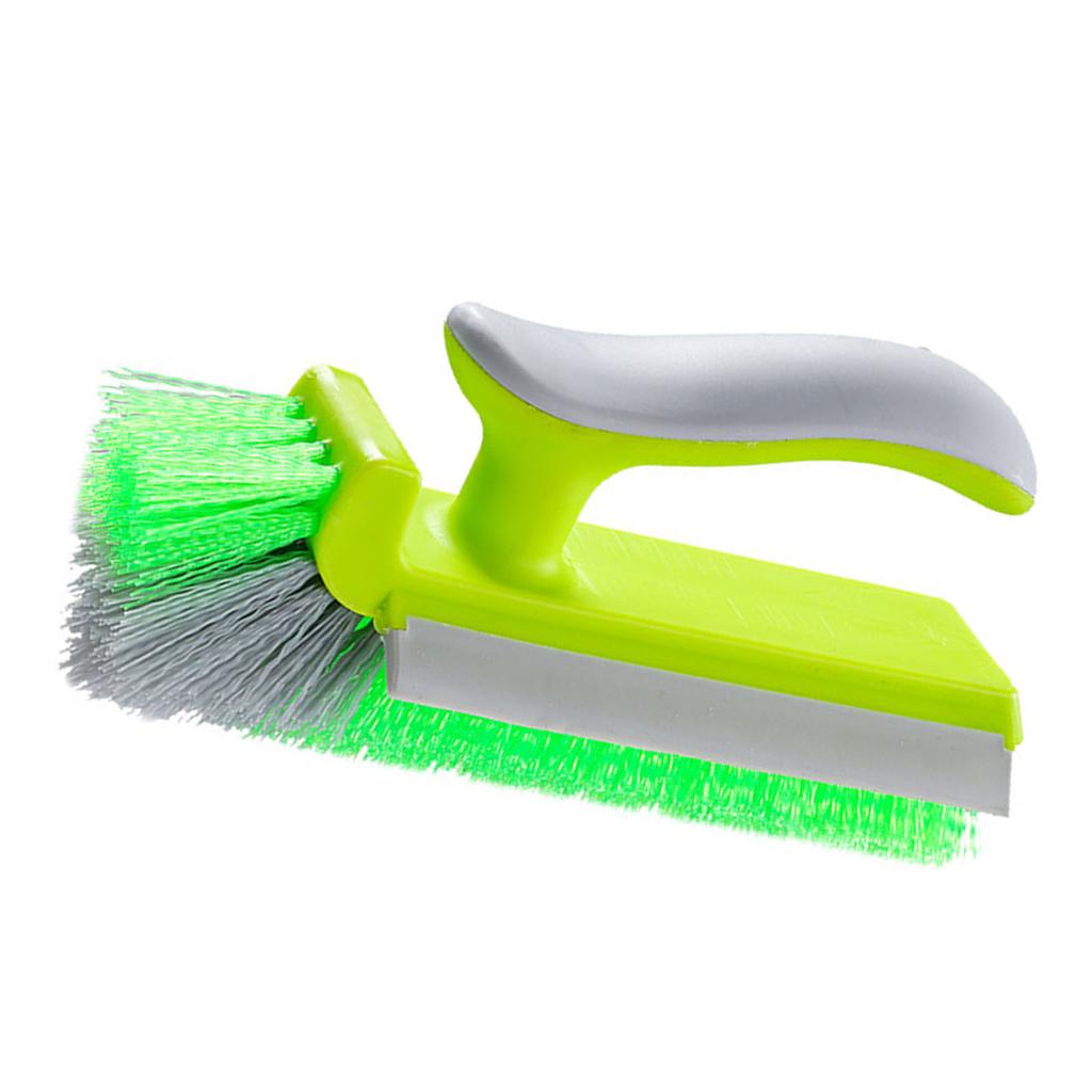 Corner Scrubber Brush V Shape  S Mirror Water Wiper Scrape and Brush for Shower Bathroom Tiles Kitchen Household