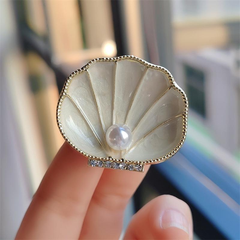 

Модная креативная брошь-ракушка, женственная, элегантная, жемчужная, корсажная, нишевая, высококлассная, булавка, костюм, аксессуары