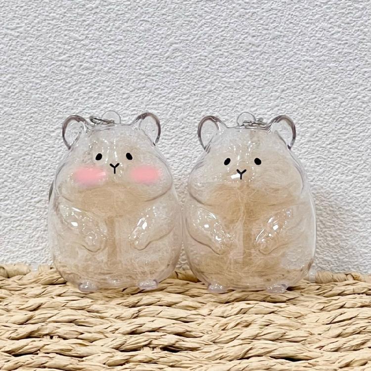 Pet Lover Gift Hamster Hair Keepsakes Keychain Reusable Acrylic Bottle Hangs On Bags Backpacks Jewelry
