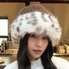Warm Winter Plush Mongolian Hat Women Fur Bucket Cap Riding Thicken Fluffy Brimless Comfortable Fashion Outdoor Casual Soft Hat