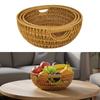 High Quality Imitation Vine Storage Basket Round Sturdy Fruit Basket Brown Large Capacity Drain Basket Gift