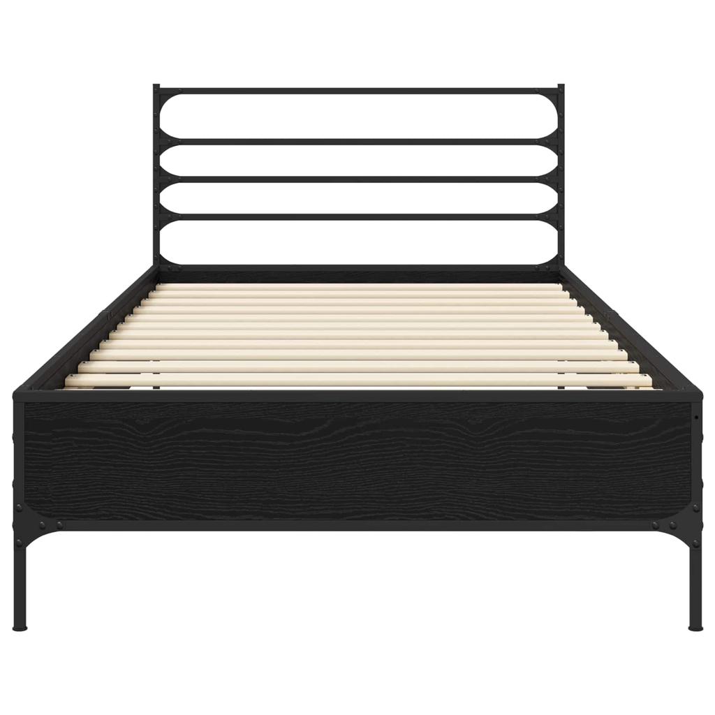 Bed Frame Black Oak 80 x 200 cm Particleboard