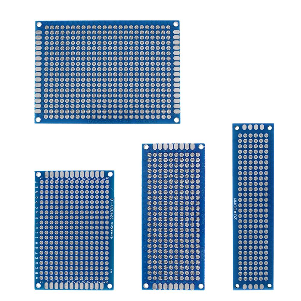 20PCS/Set PCB Board Prototype Kit Blue Double Sided Universal Circuit Boards 2x8 3x7 4x6 5x7cm DIY Kit