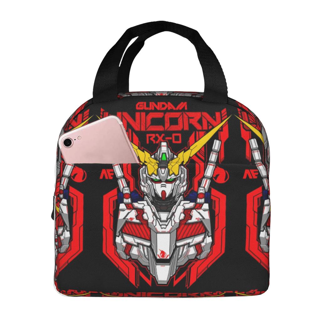 Custom Gundams Insulated Lunch Tote Bag for Women Men Anime Resuable Cooler Thermal Food Lunch Box Work School Travel
