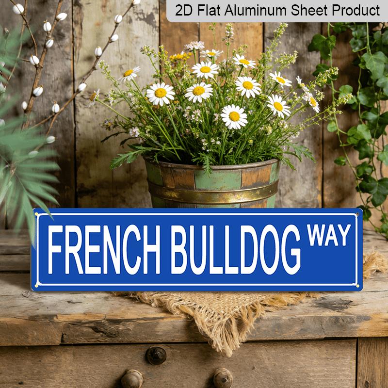 

15.7×3.94inch [1pc Vintage French Bulldog Sign] Vintage Metal 1pc French Bulldog Way Sign |Wall Hanging Decor, Aluminum decorative sign, Multipurpose 40cm x 10cm