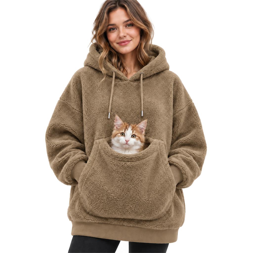 Sudadera Unisex con y Bolsa para Perro, Sudadera Deportiva de Manga Larga