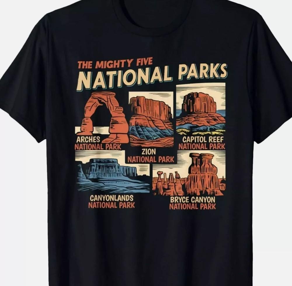 Vintage Moab Souvenir Big 5 Utah Mighty Five National Park T-Shirt Unisex T-Shirt M