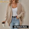 Damen Vintage Casual Einfarbig Druck Herbst Winter Langarm Jacken & Mäntel