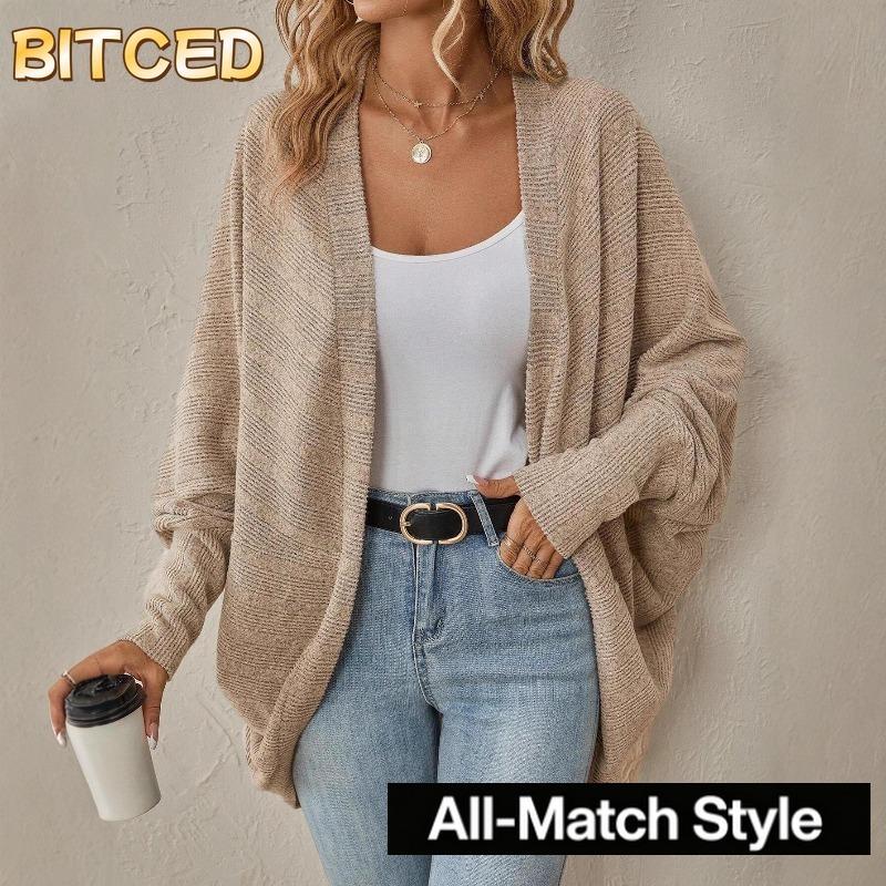 BITCED Damen Vintage Casual Einfarbig Druck Herbst Winter Langarm Jacken & Mäntel