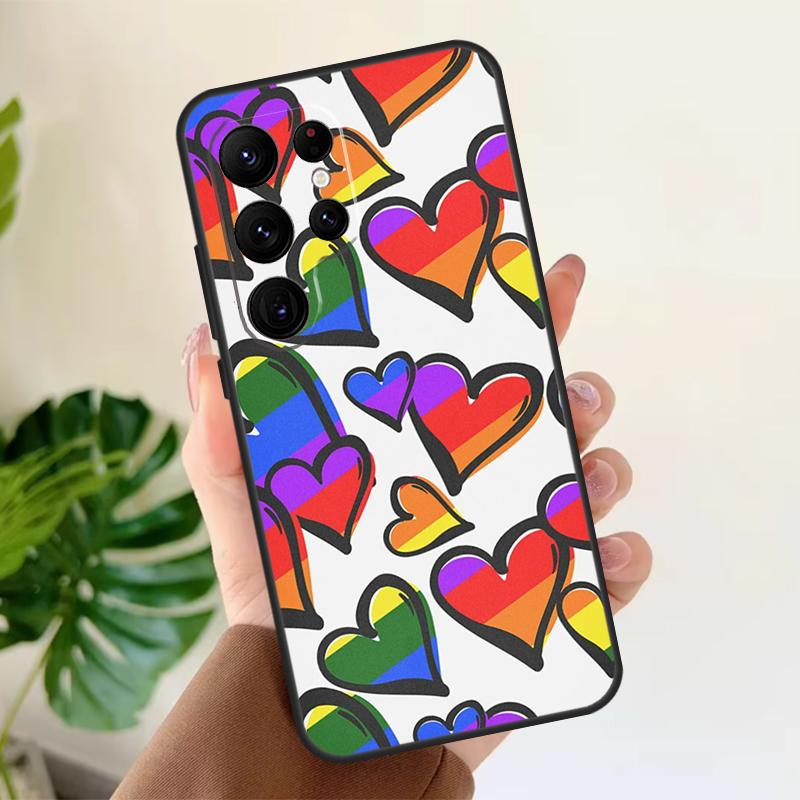 LGBT Pride Rainbow Soft Case For Samsung Galaxy S24 Ultra S21 S22 S23 S25 Plus S20 FE S9 S10 S23 FE Phone Cover