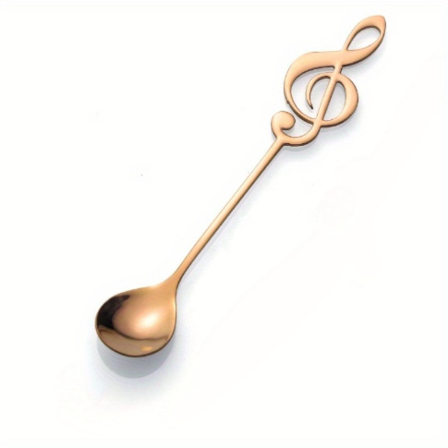 

1 шт. кофейная ложка из нержавеющей стали в форме нот - длинная ручка для размешивания кофе, чая и десертов - можно мыть в посудомоечной машине, прочная кухонная утварь 1pc