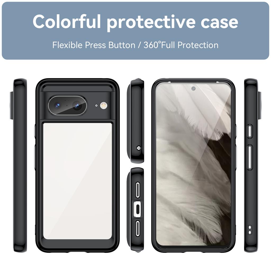 For Google Pixel 8 Flexible TPU+Hard Acrylic Phone Case Anti-Scratch Cell Phone Shell Cover