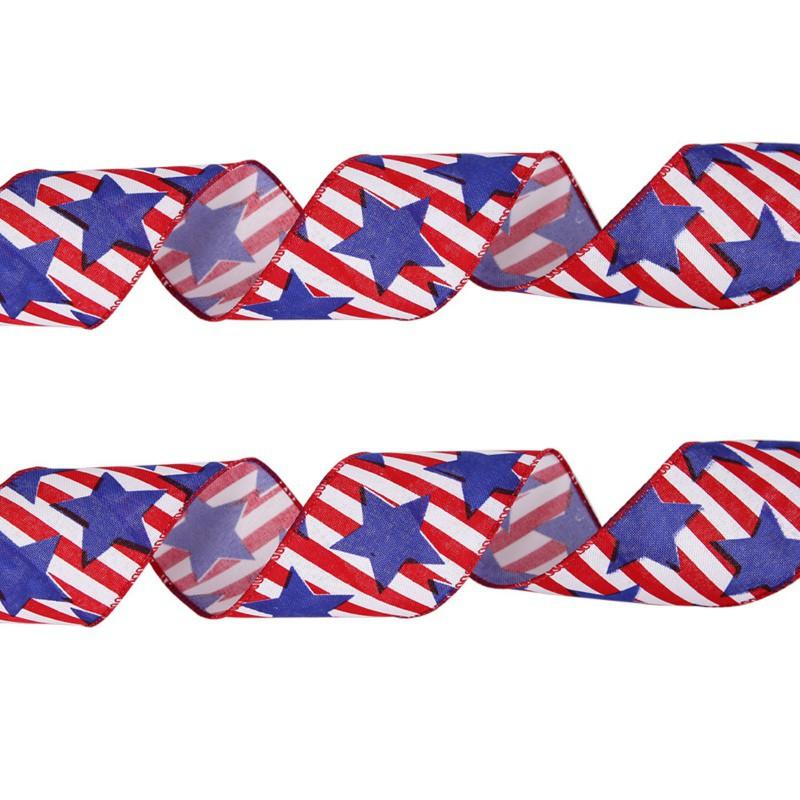 1 Roll 4 Of July Stars And Stripes Ribbon Blue Red White Ribbon Independence Day Decor For Diy Patriotic Party Crafts Packages