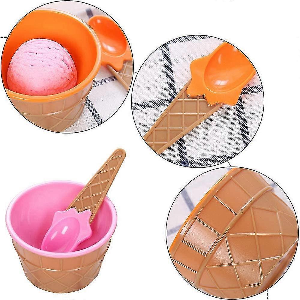 7 Piece Ice Cream Cups Kids Ice Cream Bowl Scoop Reusable Dessert Supplies - DD01