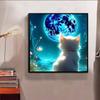 New Arrival 5D DIY Full Circle Diamond Painting "Cat Looking at the Moon" Embroidery Cross Stitch Home Decor Gift