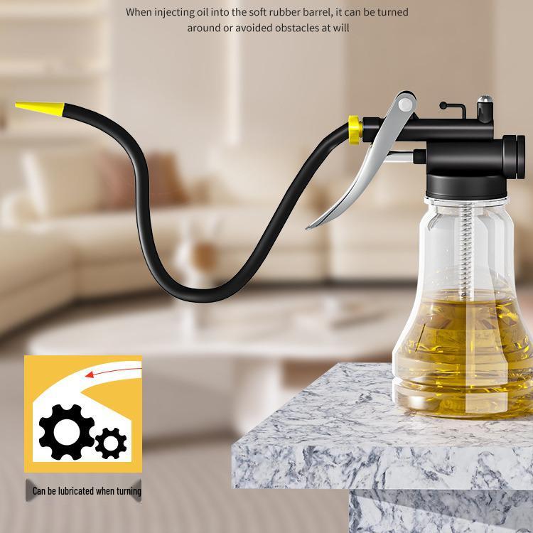 New User Discount: High-Pressure Lubricating Oil Can with Long Spout Filler and Transparent Design