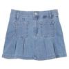 Girls Pleated Denim Mini Skirt