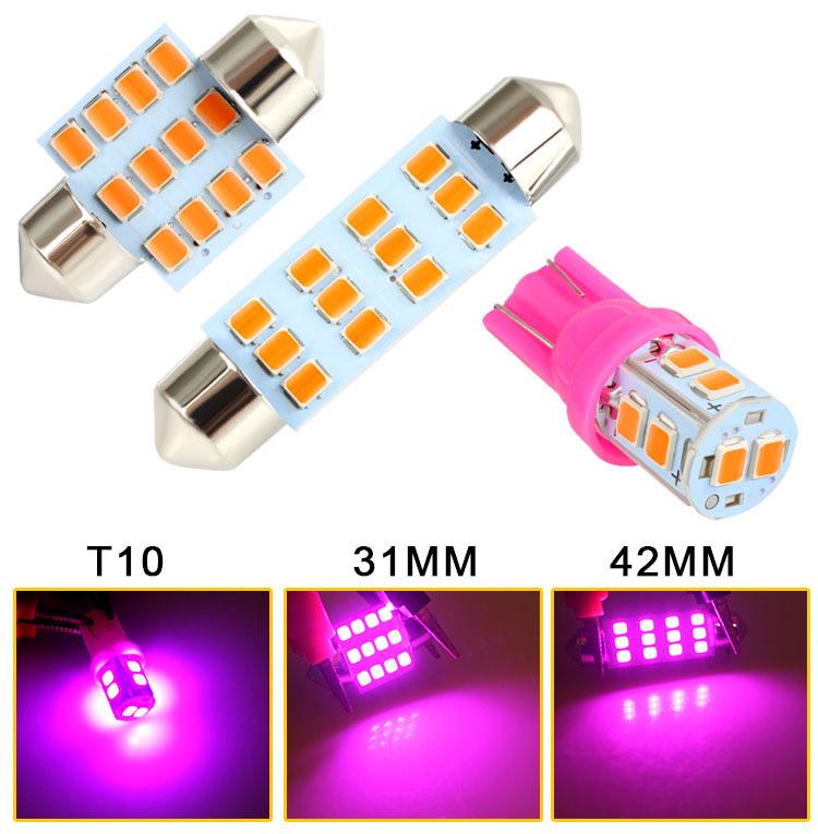 LED Car Light Set: 24PCS T10 Parking, Double-Ended Reading, License Plate, Interior Door Lights.