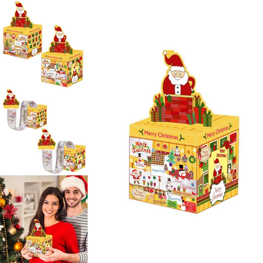 Christmas Themed Santa Gift Bank With Coin Slot For Holiday Celebrations And Decorations