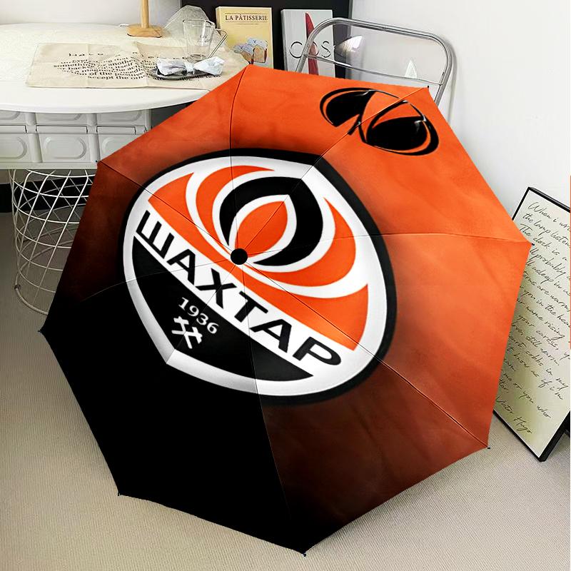 Ombrello Pieghevole Design Stemma Shakhtar Donetsk, Ombrello Automatico 8 Stecche per Viaggio, Uso Campeggio Regalo per Halloween Natale