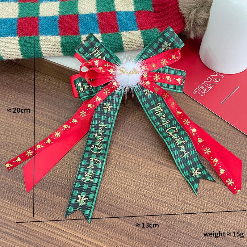 Children's Christmas Hair Bow Accessories for Baby Girls - Festive Headwear & Stage Performance Hair Clips