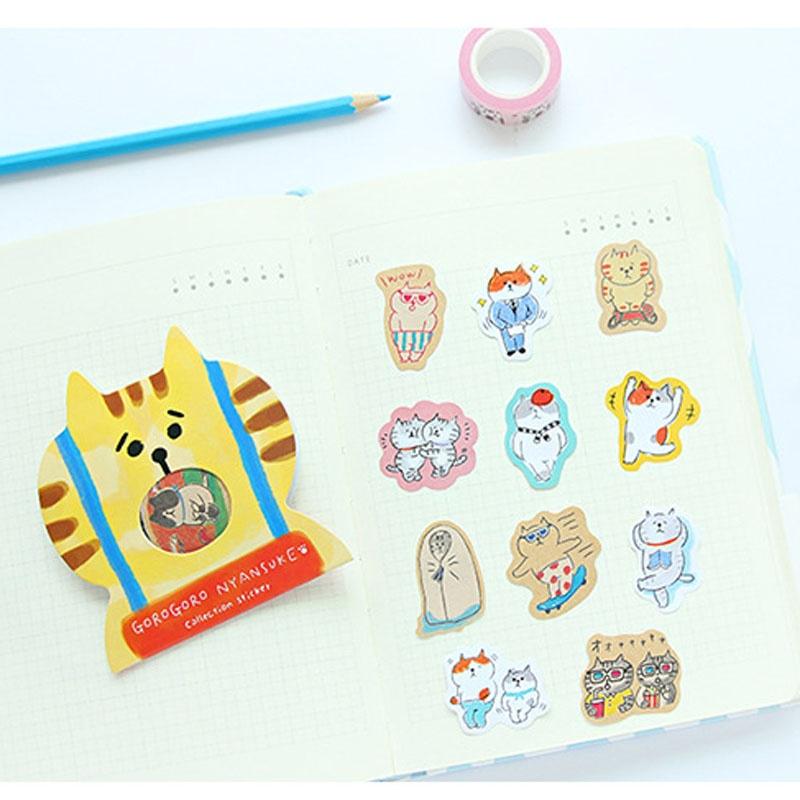 30 Pcs/Lot Cute Cartoon Cat Paper Stickers Notebook Po Album Decoration Material Students Station
