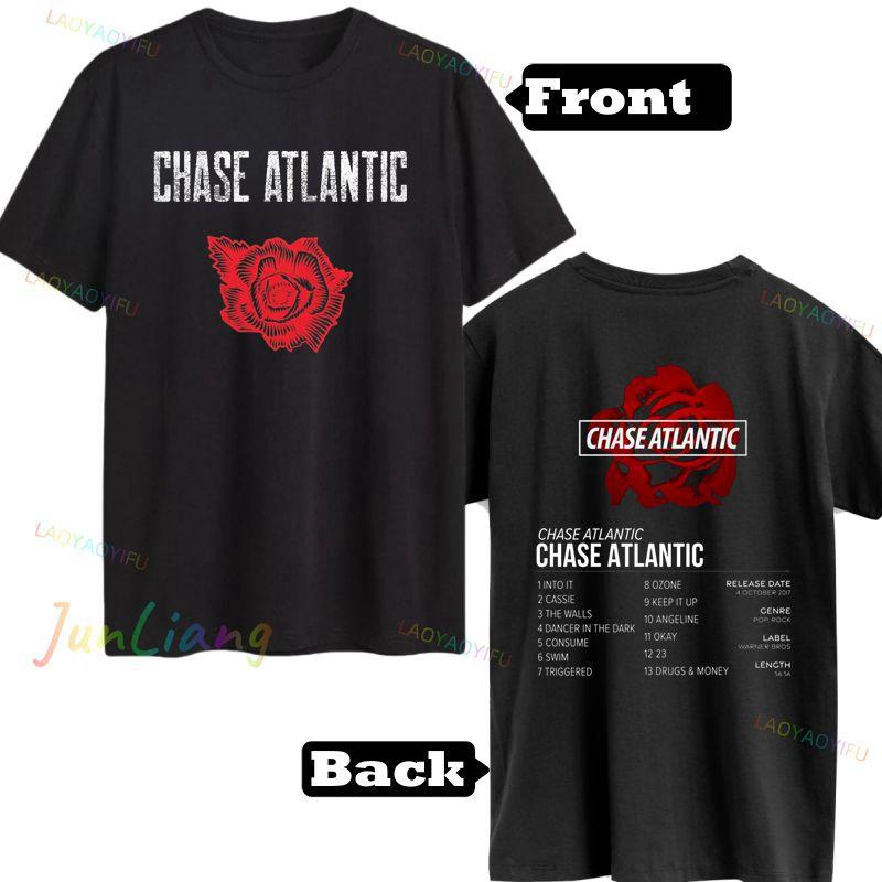 Band CHASE ATLANTIC Tour 2025 Tshirt Summer Shortsleeved Mens Tshirt The hiphop rock and gothic style clothing of the fans