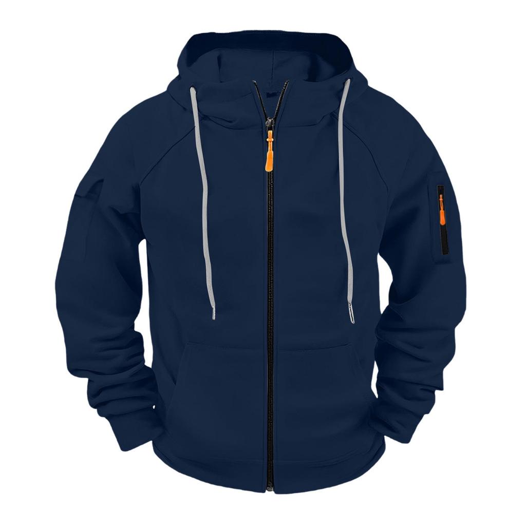 Męska bluza rozpinana z haftowanym logo, dostępna w dużych rozmiarach