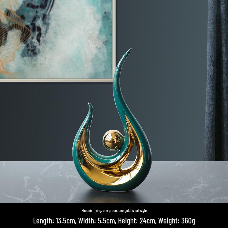 European Ceramic Time Flies Ornament: Elegant Art Decor for Home or Office