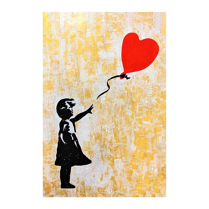 Banksy Girl with Balloon Graffiti Contemporary Print Poster Wall Canvas Art Sample Painting for Living Room Home Decor Cuadros