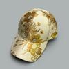 Spring and Autumn Flower Embroidery Baseball Cap Ladies Hard Top Shade Ethnic Style Elegant Peaked Cap
