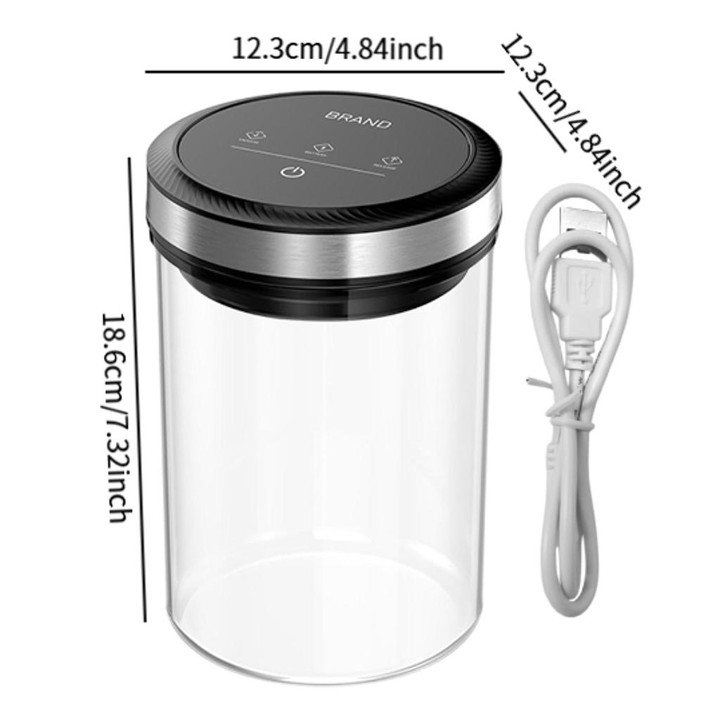 Automatisk Vakuum Kaffebeholder Vakuum Matoppbevaringsbeholder Gjennomsiktig Matlagring Fuktsikker Luftuttrekk Lufttett