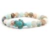 New Sea Turtle Beads Bracelets For Women Men Classic 14 Colors Natural Stone Elastic Friendship Bracelet Beach Jewelry Gifts