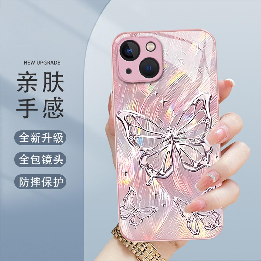 Summer Ins Wind Laser Silver Butterfly Mobile Phone Case New iPhone17 Fashion Advanced Sense Apple 16Pro Girl