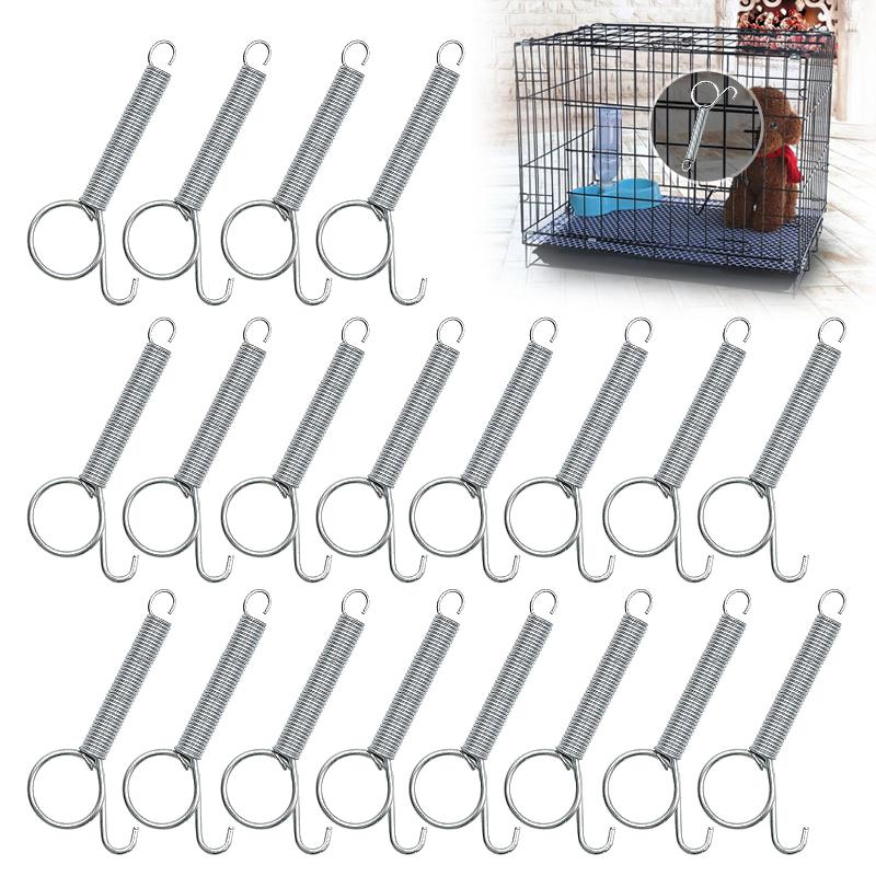 20 pz. Scatto a Molla Multiuso per Gabbie per Animali Scatto a Molla 8,5 mm Molla di Tensione per Porta Gabbia di Coniglio con Gancio per fissare gabbie per animali domestici