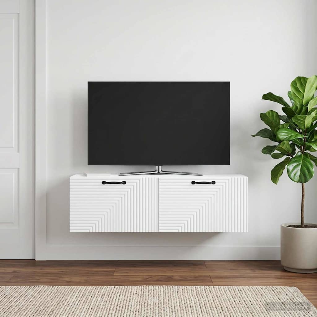 Wall Mounted TV Cabinet White 98 x 31 x 30 cm Particleboard