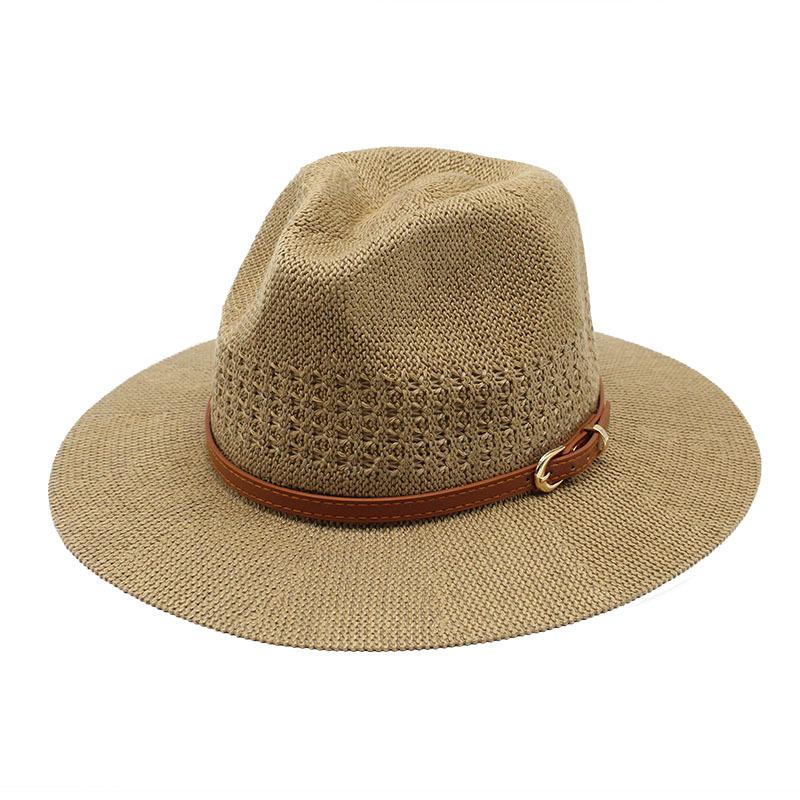 Woven Straw Hat French Top Hat Belt Accessories Jazz Hat Breathable Foldable Non-Deforming Hat