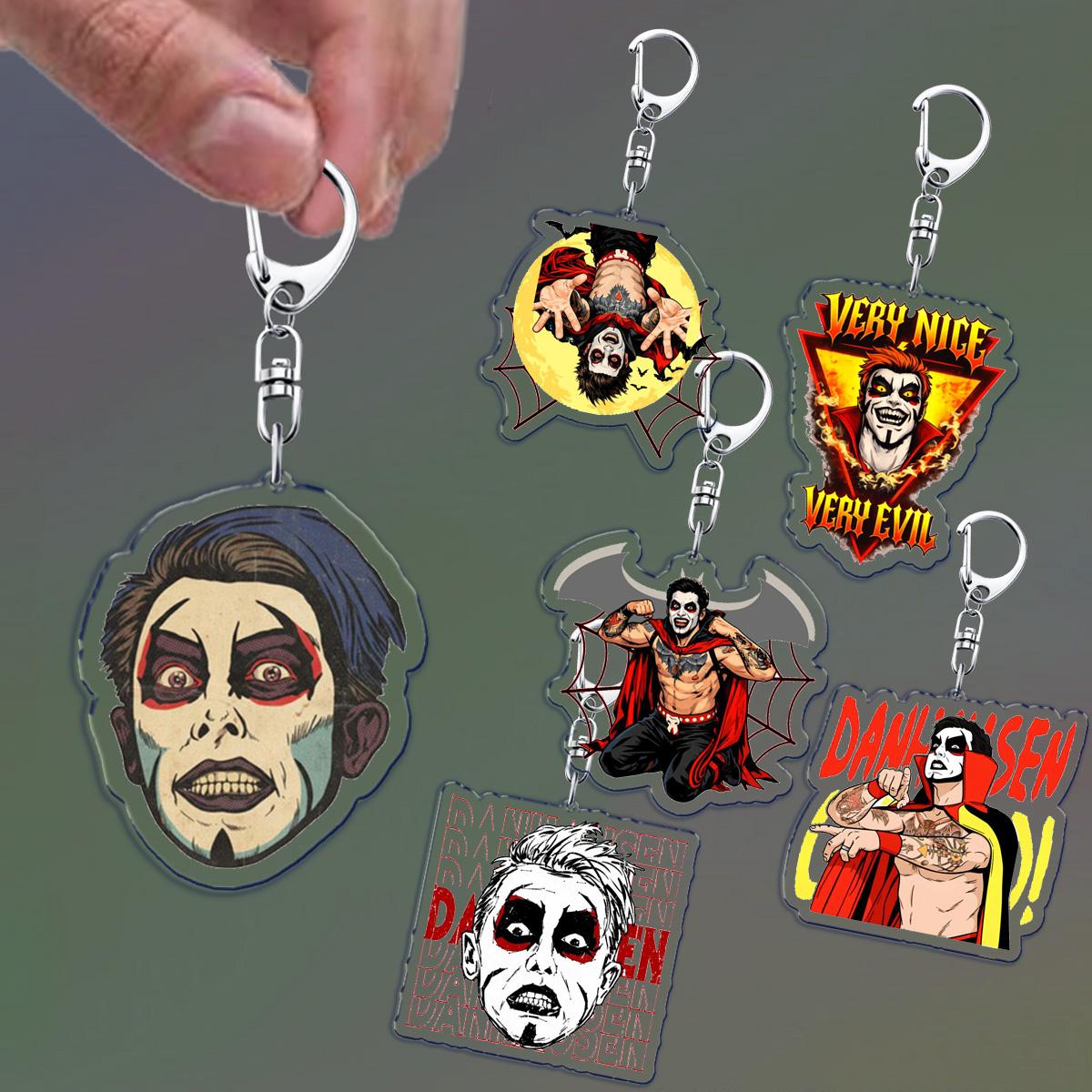 Chic Studio Unisex Silver Wrestler Danhausen Keychains For Accessories Bag Donovan Theme Keyrings Jewelry Friends Gaming Gifts