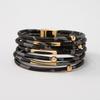 Hot and sexy leopard print magnetic buckle bracelet ins style design is sweet and cool exaggerated pu leather jewelry tide
